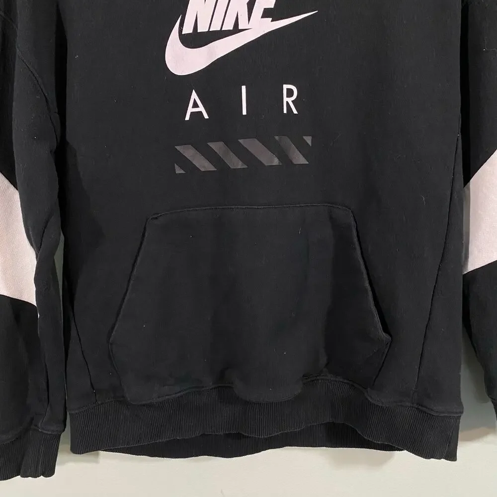 Nike Air Youth Black Graphic Fleece Grade School Lifestyle Hoodie Sz XL #HF8812